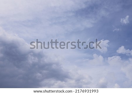 blue sky and white clouds..blue back ground. Freshness of the new day. Bright blue background. Relaxing feeling like being in the sky.Landscape image of blue sky and thin clouds