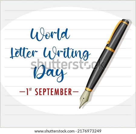 World Letter Writing Day Banner Design illustration