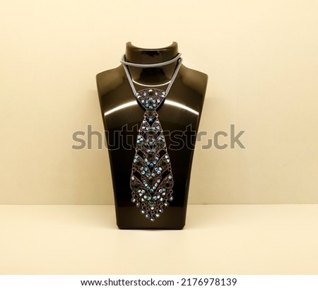Bust showcase jewelry display for necklace pendant Jewelry lifestyle Fashion accessories mockup.