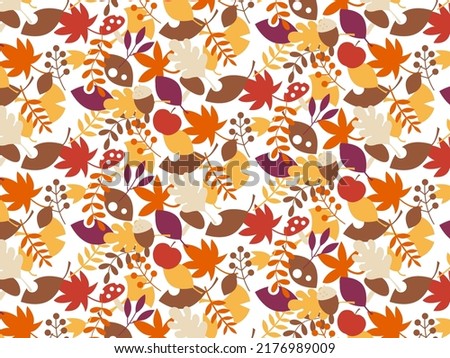 Clip art pattern of autumn plants.