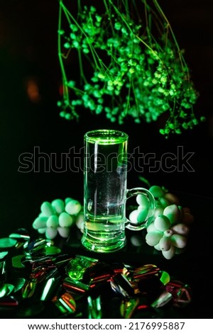 
alcoholic
 cocktail shot on dark background