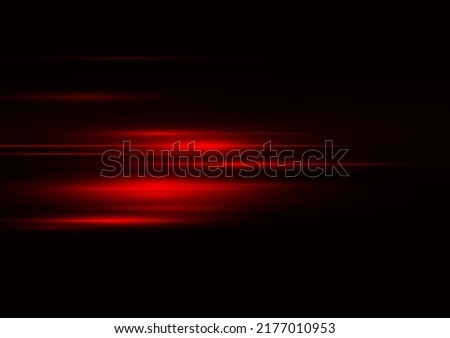 Abstract red speed neon light effect on black background vector illustration