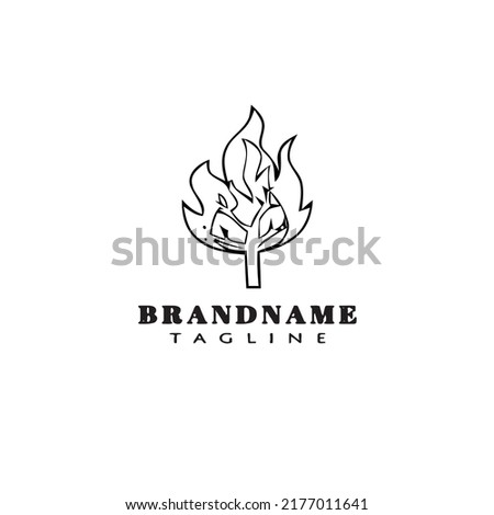 burning bush logo cartoon icon design template cute modern isolated vector illustration