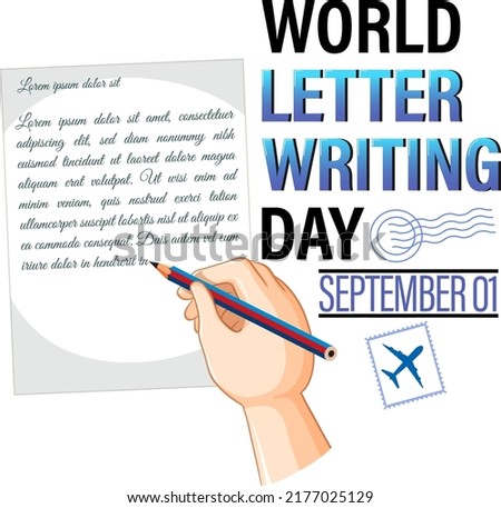 World Letter Writing Day Poster Design illustration