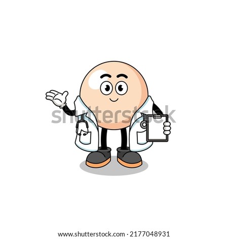 Cartoon mascot of pearl doctor , character design