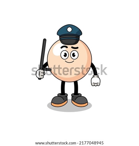 Cartoon Illustration of pearl police , character design