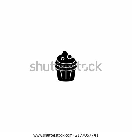 Vector Illustration of Black Muffin Icon isolated on a White Background