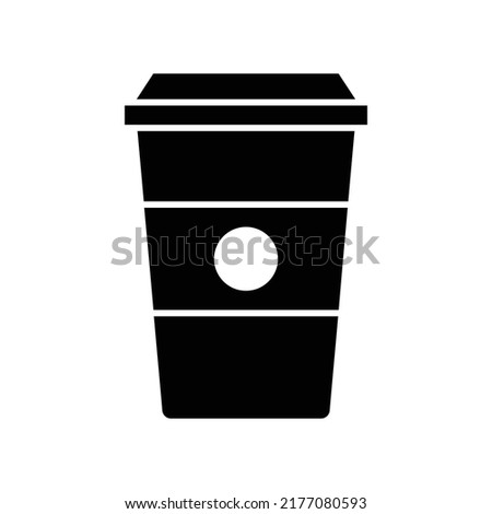 Coffee cup icon, full black. Vector illustration, suitable for content design, poster, banner, menu, or video editing needs