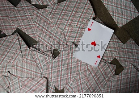 Ace of hearts on black background