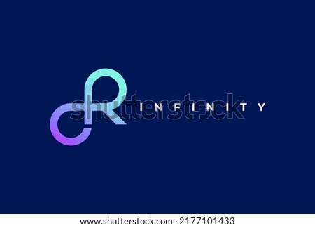 Letter R or DR Infinity Logo design inspiration. suitable for technology, brand and company logos design. vector illustration Royalty-Free Stock Photo #2177101433