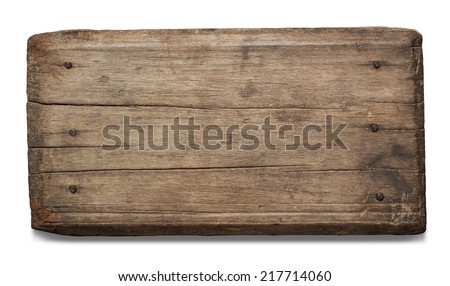 Old plank of wood isolated on white background  Royalty-Free Stock Photo #217714060