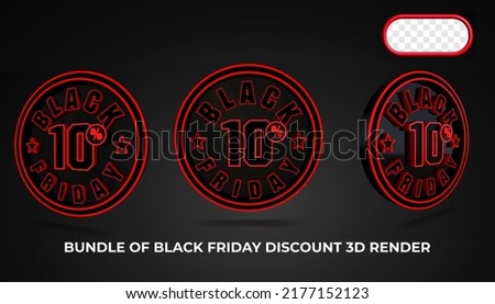 bundle of 3D render element of black friday sale discount number 10% percentage for sale product, sale discount, sale off