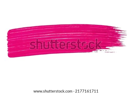 smear of pink paint on white background