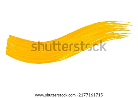 smear of yellow paint on white background Royalty-Free Stock Photo #2177161715