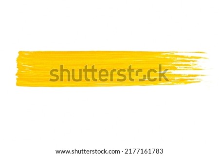 smear of yellow paint on white background Royalty-Free Stock Photo #2177161783