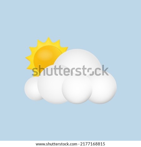 3d weather for web background design. Icon set cloud weather. 3d vector realistic objects. Vector illustration design element set. Isolated objects