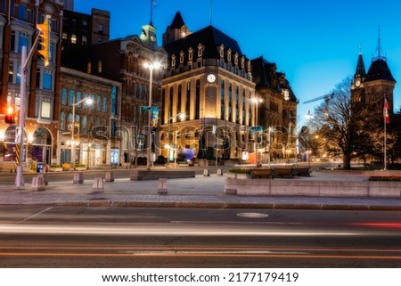 Downtown Ottawa at night. Canada Ontario Royalty-Free Stock Photo #2177179419