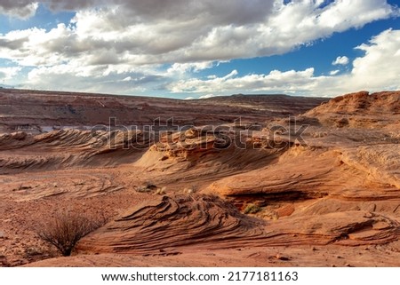 Spectacular rock formations int he desert by the Colorado river, The Chains, Page, Arizona, USA
