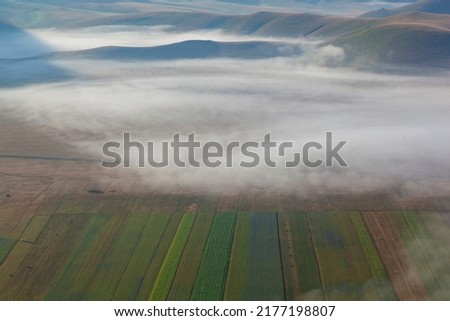 Fog in the Castellucio Fields, Sibillini National Park Perugia, Italy