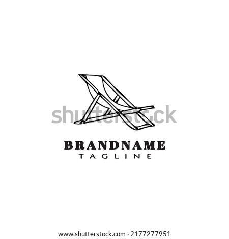 deck chair logo cartoon icon design template black modern isolated vector illustration