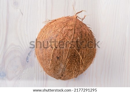 Coconut A white Wooden Background