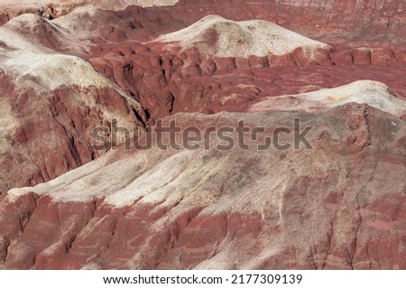 Red Mineral-rich rock at the Rio Tinto mines, near Minas de Riotinto, Huelva province, Andalusia, Spain
