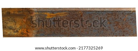 Rusty square pipe on a white background