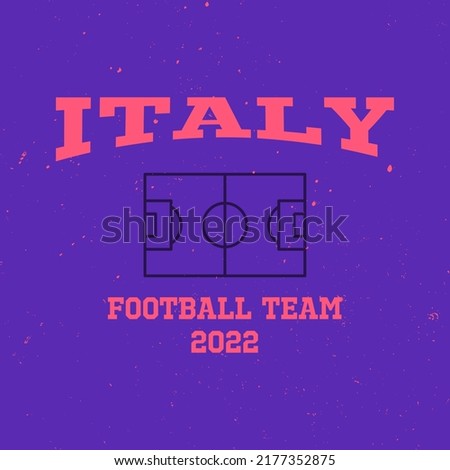 Football national team Italy print design. Typography graphics for sportswear and apparel. Vector illustration.