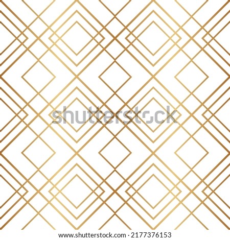 Fancy seamless pattern. Repeated gold diamond background. Modern art deco texture. Repeating gatsby patern for design print. Geometric contemporary wallpaper. Abstract geo lattice. Vector illustration