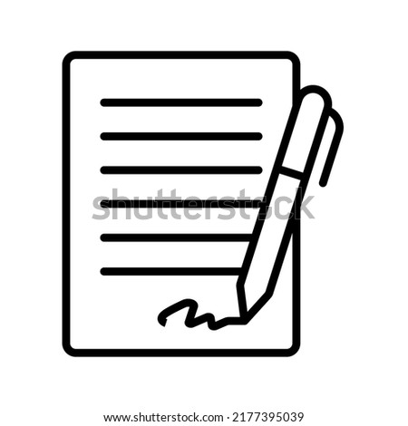 Contract Icon. document sign. vector illustration Royalty-Free Stock Photo #2177395039