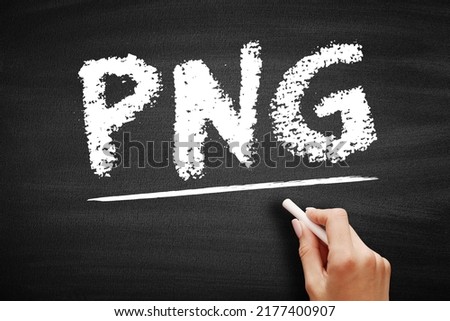 PNG - Portable Network Graphics is a raster-graphics file format that supports lossless data compression, acronym technology concept on blackboard