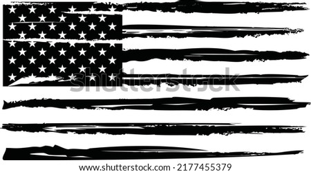 Vector Of The Distressed American Flag	
