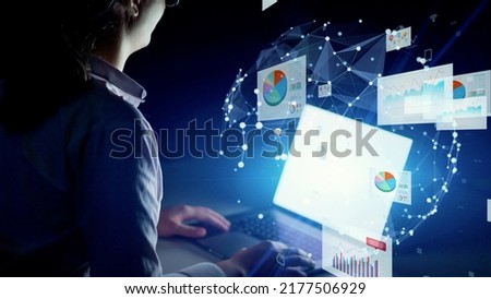 Electronic Document concept. Electronic application. Paperless work. Digital transformation. Royalty-Free Stock Photo #2177506929
