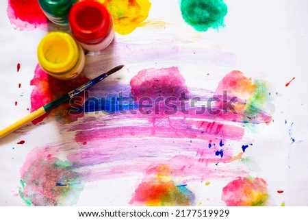 Abstract colorful watercolor hand paint on white background art paint