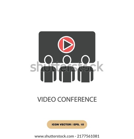 video conference icons  symbol vector elements for infographic web