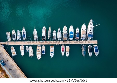 Top Down view of Yachts, Marsamxett Harbour Malta