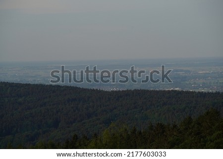 Night sky over the Bavarian Forest in a mountainous landscape