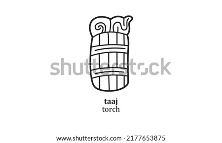 vector taaj (torch)mayan symbol hieroglyp illustration icon