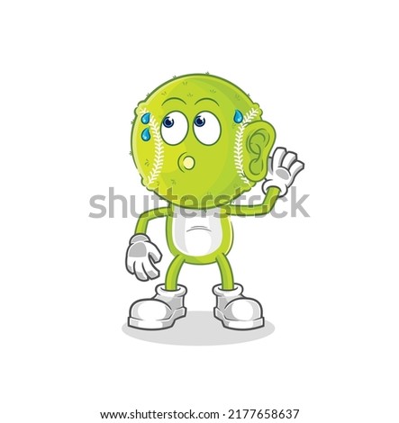 the tennis ball eavesdropping vector. cartoon character