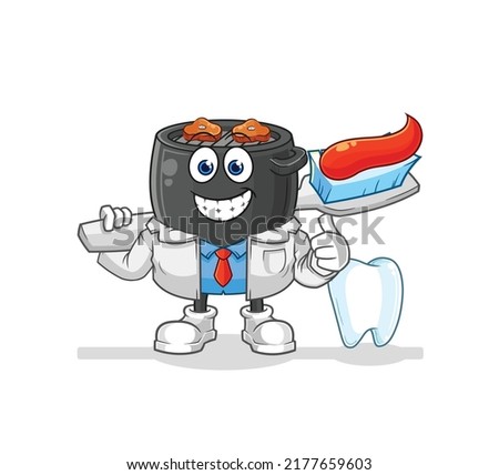 the barbecue dentist illustration. character vector