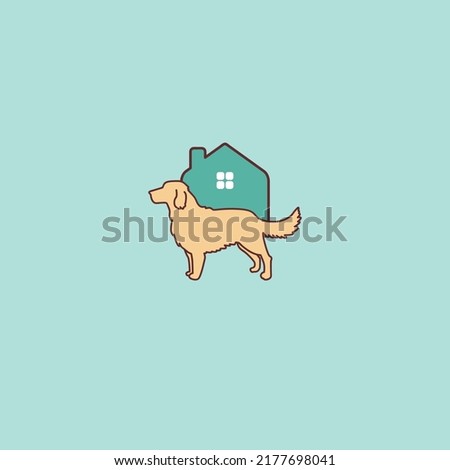 Dog shelter logo symbol icon in isolated background vector