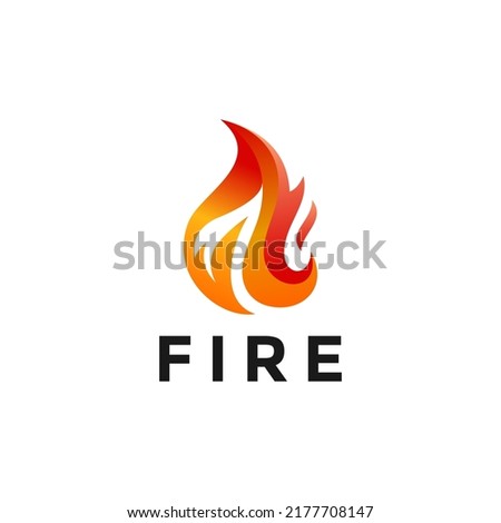Fire Flame Logo design vector. Bonfire Silhouette Logotype icon illustration