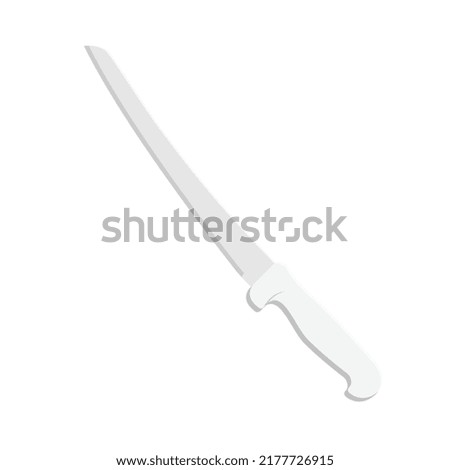 Kitchen Knife Flat Illustration. Clean Icon Design Element on Isolated White Background