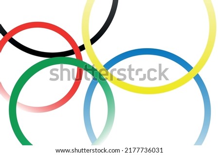 Pattern with colored rings. Chaotic rings on a white background. Vector graphics for design. Royalty-Free Stock Photo #2177736031