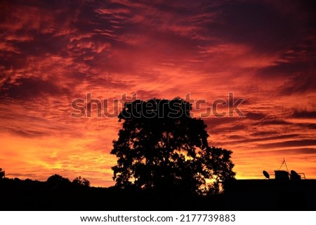 Orange sunset clouds landscape photo