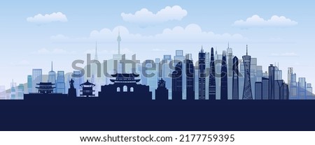 Travel landmarks Korea with architecture background, South Korea Day Anniversary celebration independence and Tour Asia landmark to seoul with panorama view popular capital in origami paper cut. Royalty-Free Stock Photo #2177759395