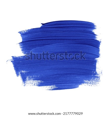 Blue acrylic brush stroke abstract background illustration. Creative hand drawing design for logo, headline and sale banner.	