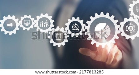 Increasing market share with digital marketing strategies concept. Marketing technology for humanity. Data driven, prediction, contextual, augmented and agile marketing. Digital performance management Royalty-Free Stock Photo #2177813285