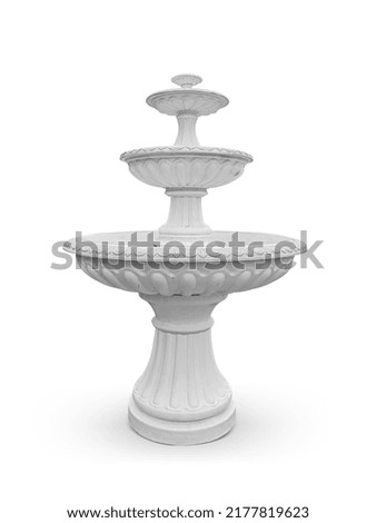 Vintage courtyard fountain isolated on white with clipping path Royalty-Free Stock Photo #2177819623