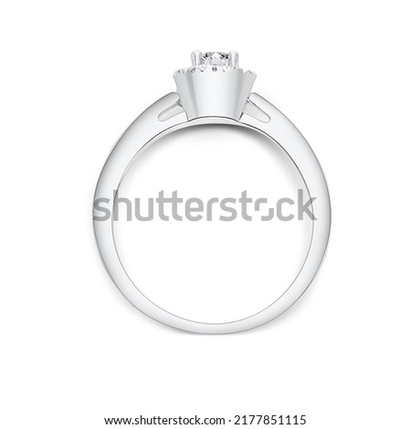 white gold ring isolated on white background rings with diamonds and gems  professional edited pictures for online advertising platform and online shop 